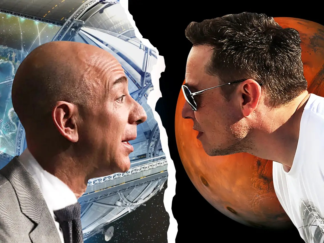 Два богатейших человека. Elon Musk Jeff Bezos. Джефф Безос и Илон Маск. Jeff Bezos Space. Илон Маск и Безос.