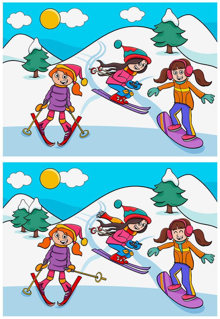 Найди отличия зимние виды спорта для детей дошкольного возраста