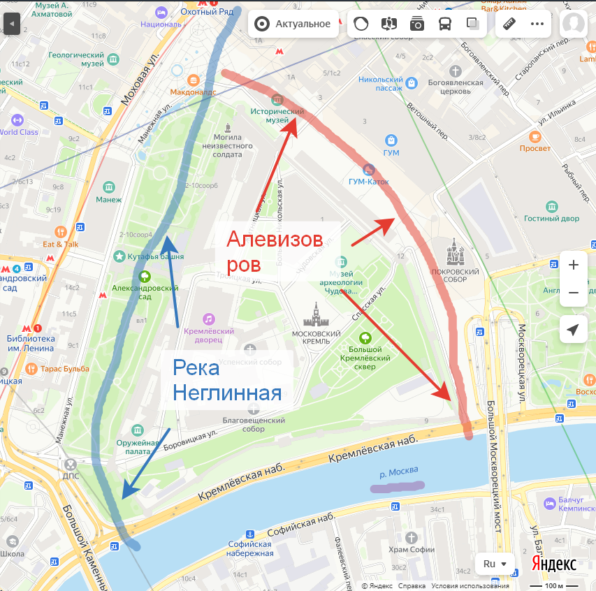 Алевизов ров. Создано на основе Яндекс-карт