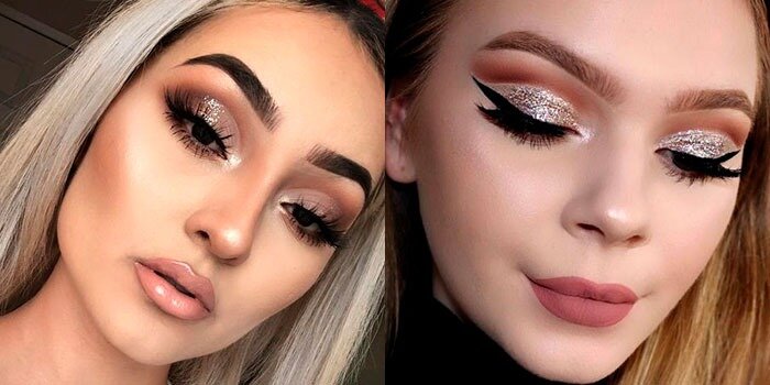 Блестки в макияже