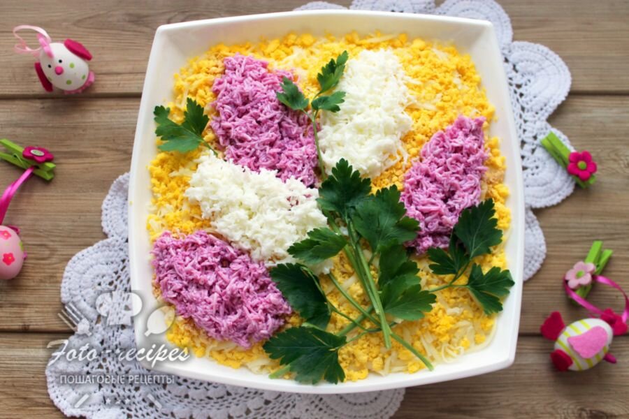 Салат Мимоза сирень