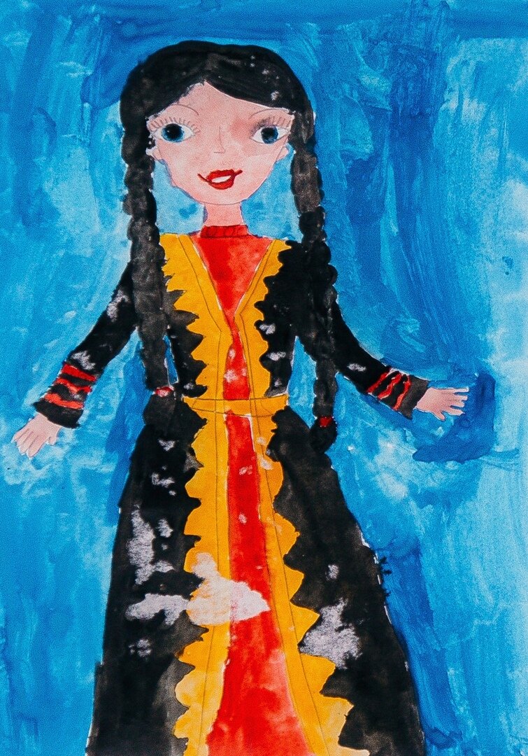 Рисунок башкирская девушка