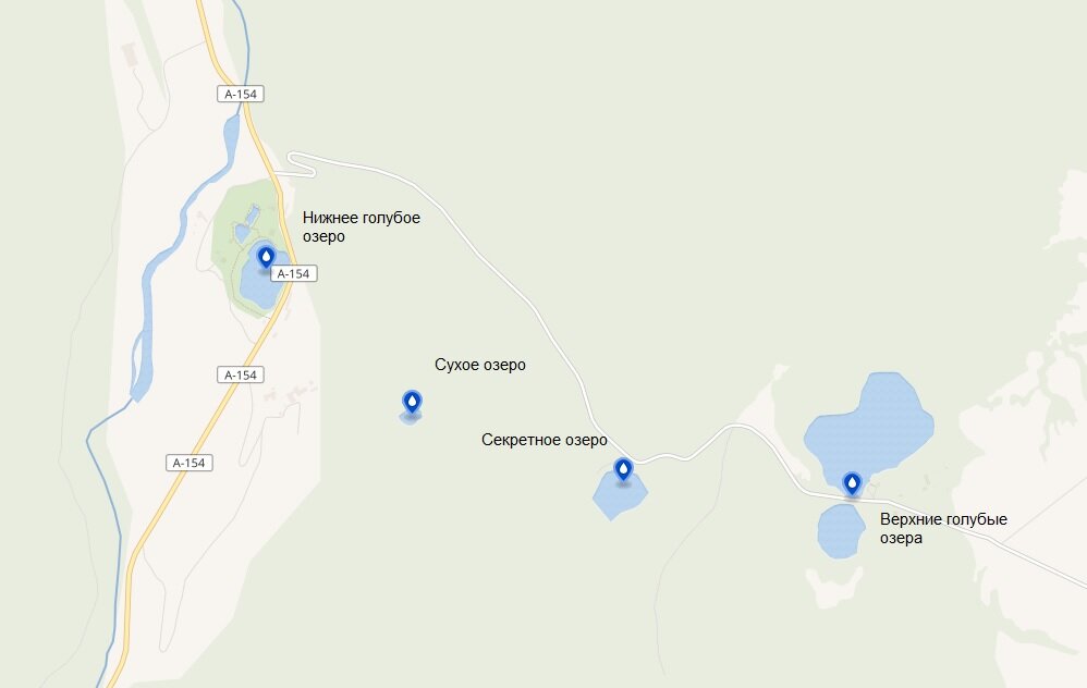 Схема расположения озер