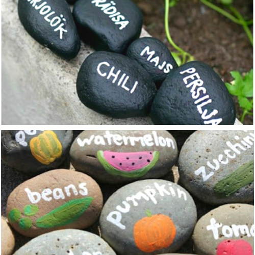 Садовые маркеры из камешков