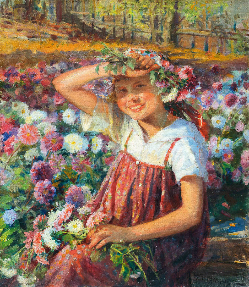 Сычков Ф.В. "ДЕВОЧКА С ЦВЕТАМИ" 1935 г. 