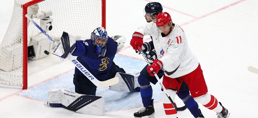 Эпизод матча между сборными России и Финляндии, © Elsa / Getty Images