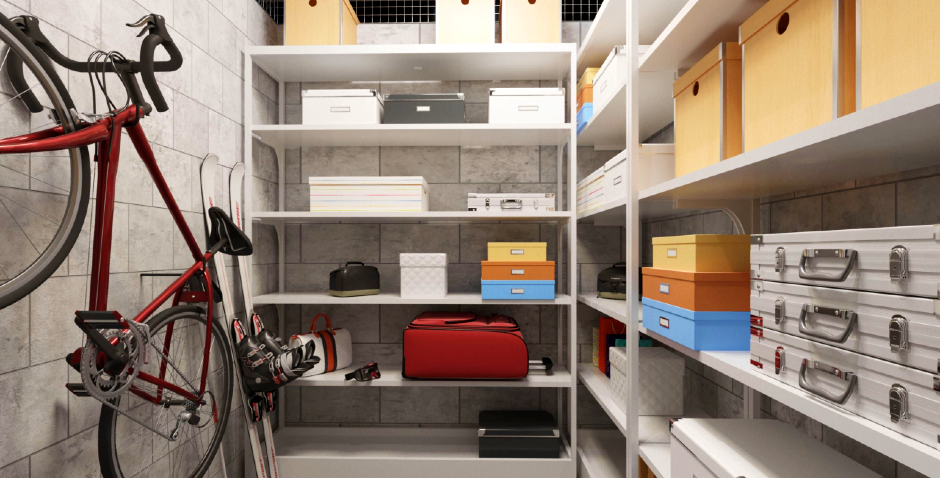 В просторной кладовой найдётся место для всего нужного.