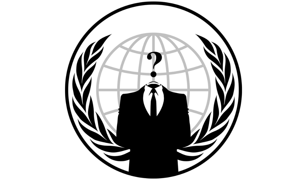 Это герб Anonymous - сообщества хакеров-анархистов. Известны своими хакерскими выходками-протестами, например, именно они несколько дней назад "положили" сайт RUTUBE.RU.