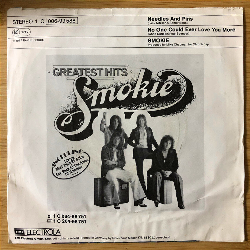 Smokie "Bright Lights And Back Alleys" (1977) - "Needles And Pins" single back side