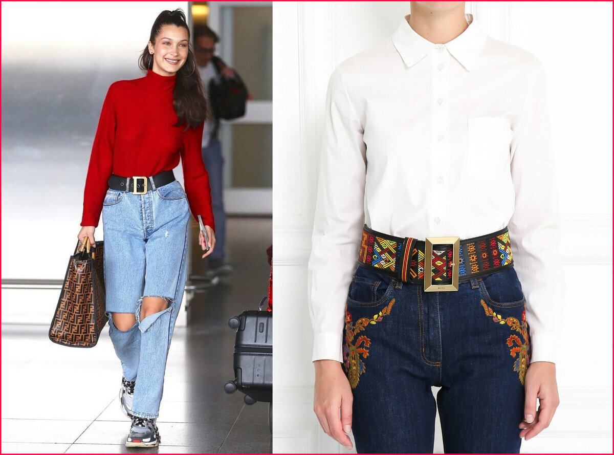 Белла Хадид знает толк в ремнях "Bershka"