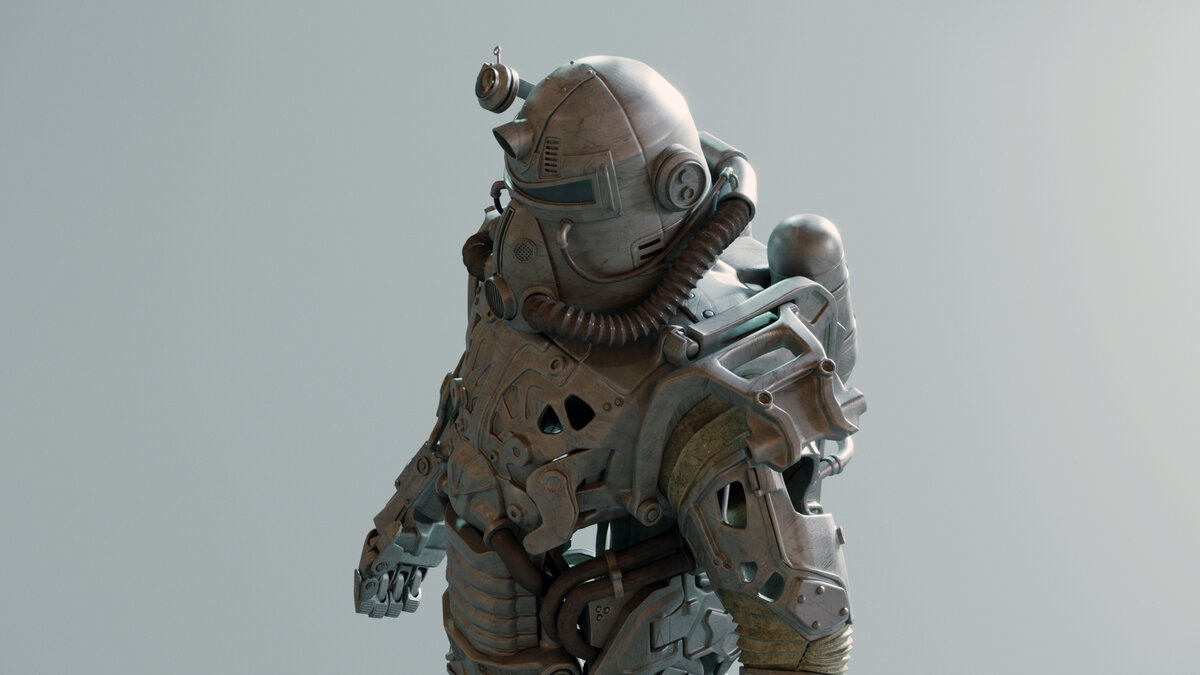 Power Armor Frame Fallout 4 Fan Art Part 4 Модель рамы силовой брони Alaf 3d Art Дзен