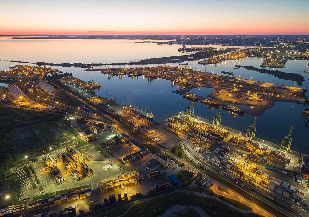 Порт морской фасад Санкт Петербурга