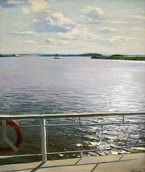 Бугаев А.Т., «На речном просторе», 2004, холст, масло