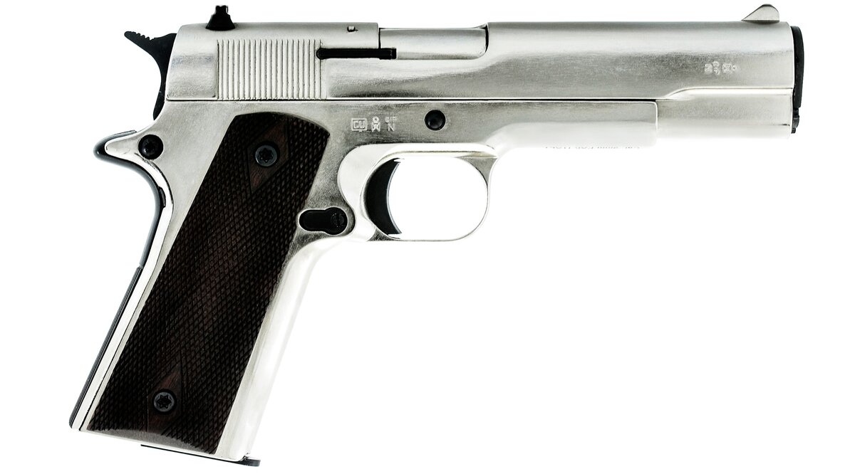 Охолощенный пистолет 1911 Kurs (Colt) хром кал.10х24