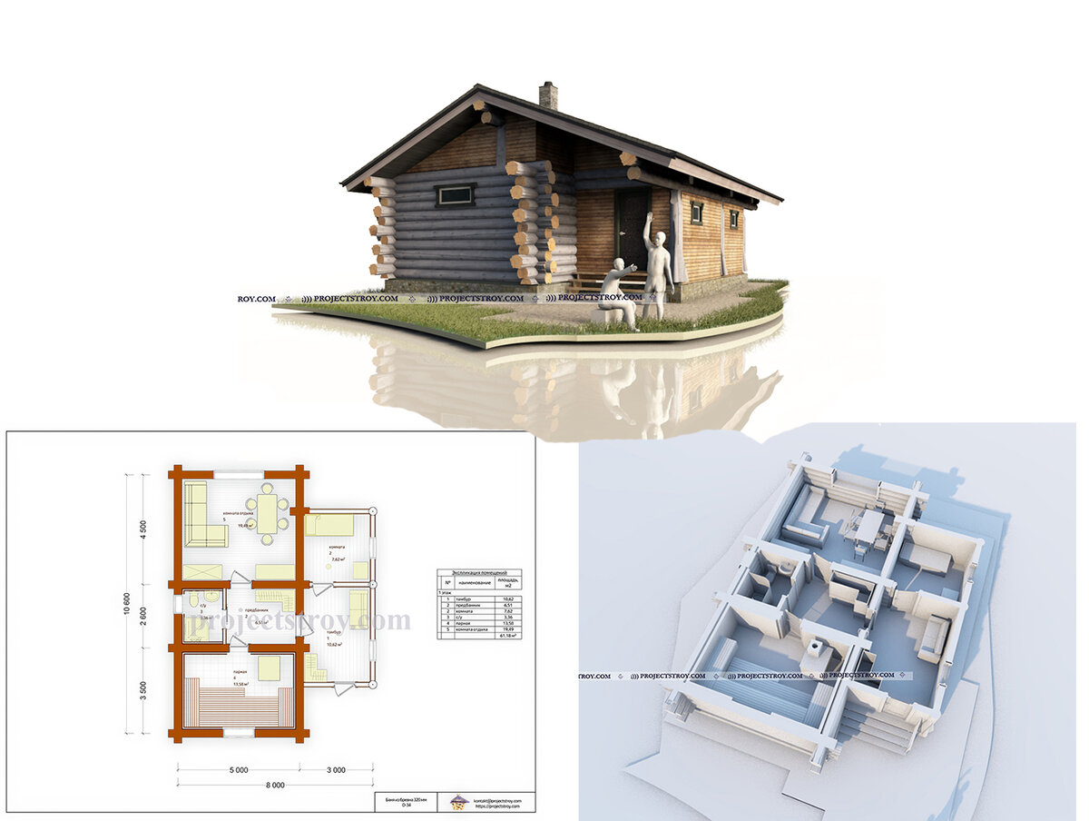 Проекты деревянных домов projectstroy