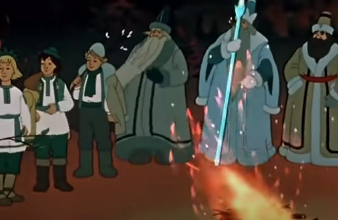 Кадр из мультфильма "Двенадцать месяцев"