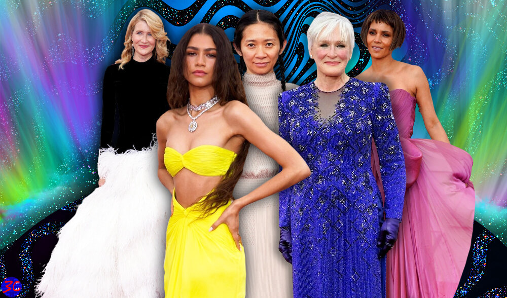 Лора Дерн, Зендая, Хлоя Чжао, Гленн Клоус и Холли Берри на премии Оскар-2021 (коллаж автора, источник - instagram.com/p/COLQ_T8pG6T/)