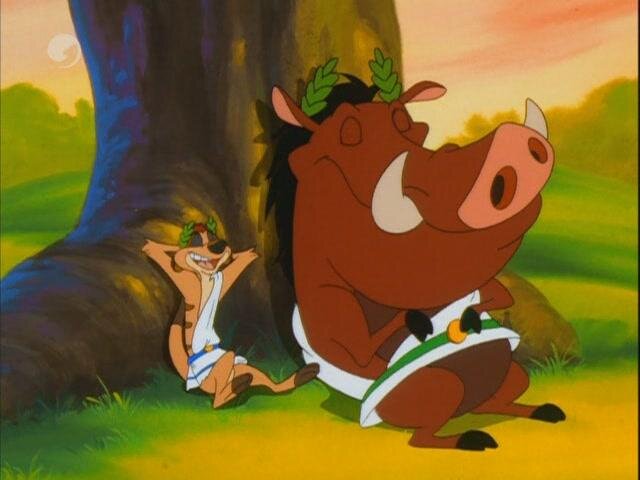 Закадычные друзья отдыхают в тени дерева