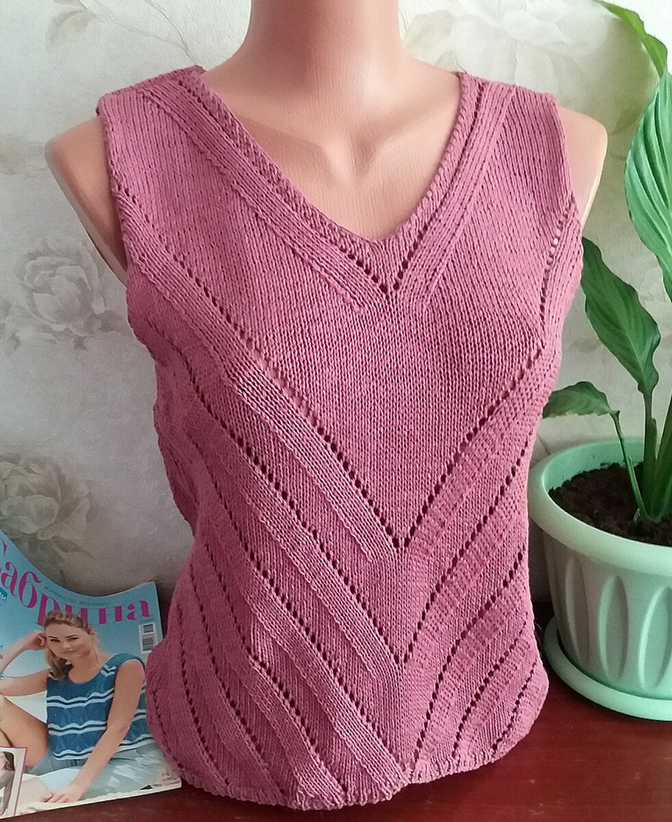 Летний топ из х/б пряжи.