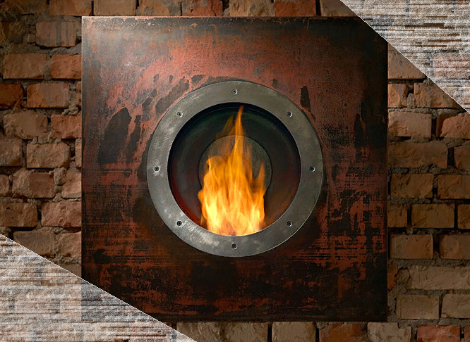 биокамин в стиле лофт