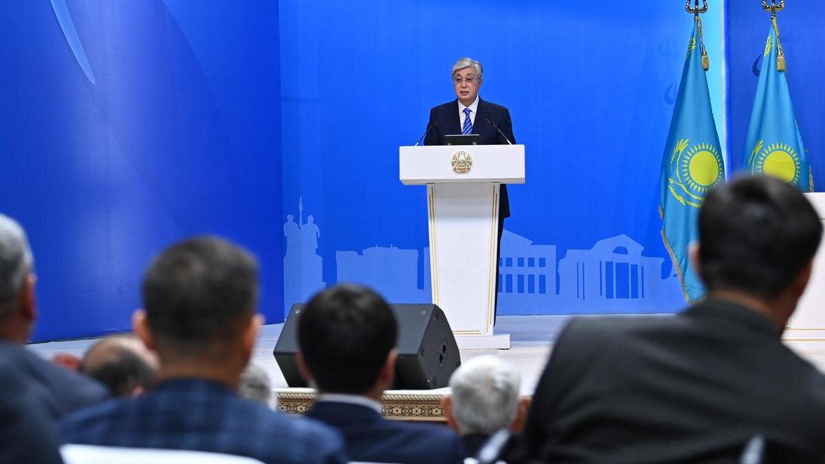    Касым-Жомарт Токаев за трибуной:akorda.kz