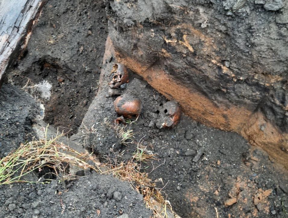 Останки в обнаруженной шахте в поселке Шершни Челябинска, осень 2021 года.
Фото: Ярослав Щербаков