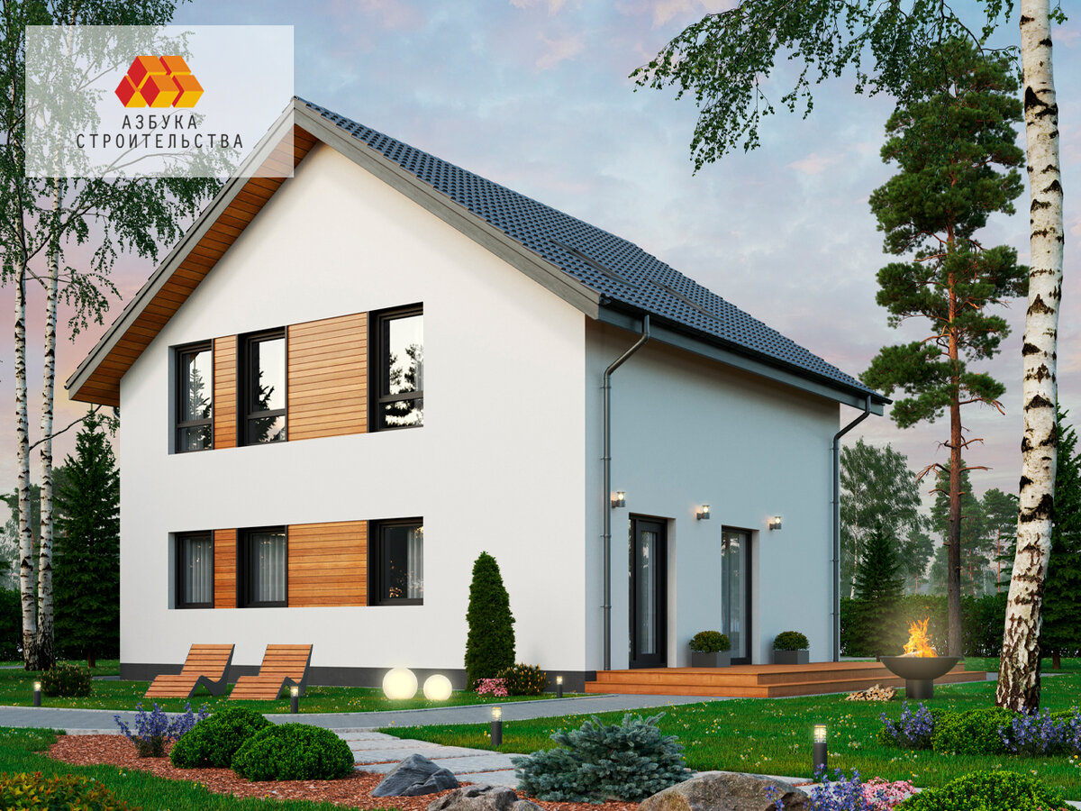 Проект дома DD-129. НИКА. Вид на дворовой фасад