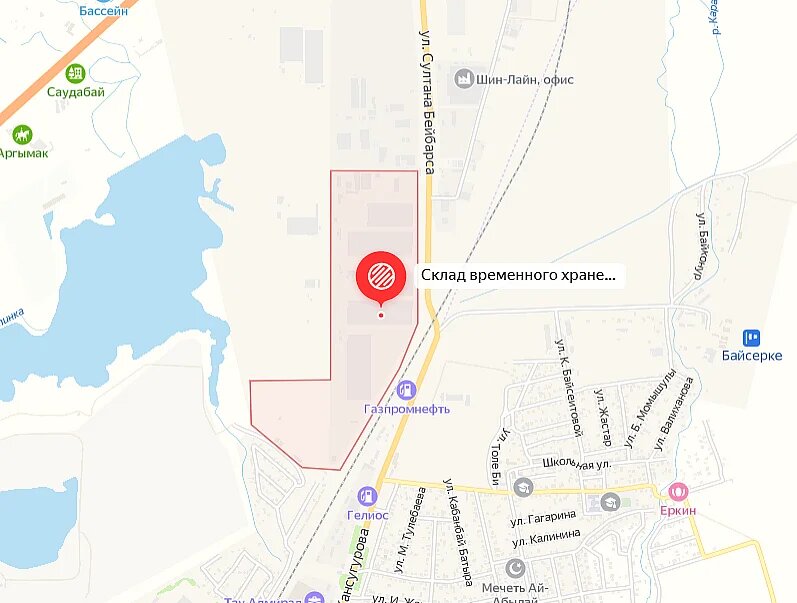 Скриншот карты с месторасположением СЦ