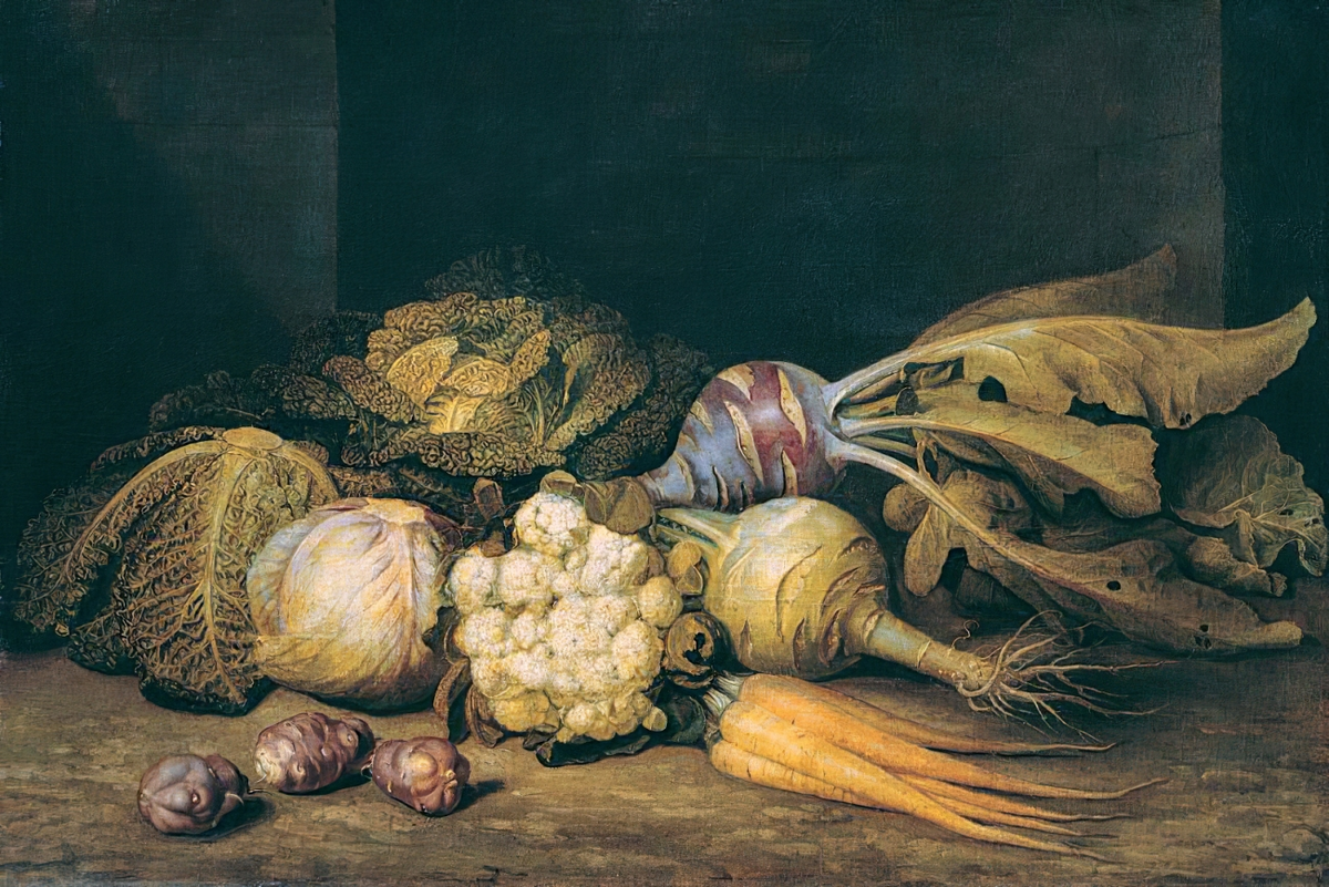 Якоб Самуэль Бек. Натюрморт с капустой. Серединв XVIII века. Холст, масло. 58x84,5 см. ГМИИ им. А.С. Пушкина