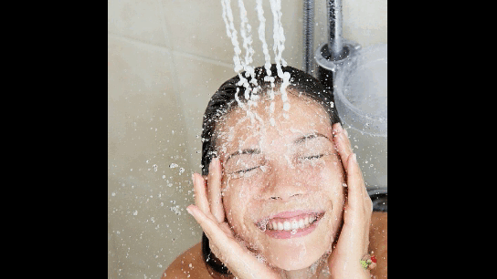 Брови защищают глаза от воды. Гиф автора.

