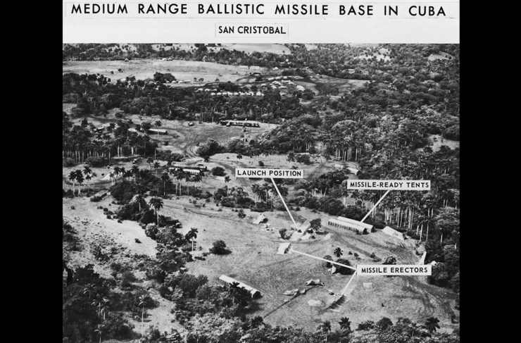 Фотографии секретной ракетной базы в Сан-Кристобаль, Куба, с указаниями подробных различных частей базы, снятая в октябре 1962 года.