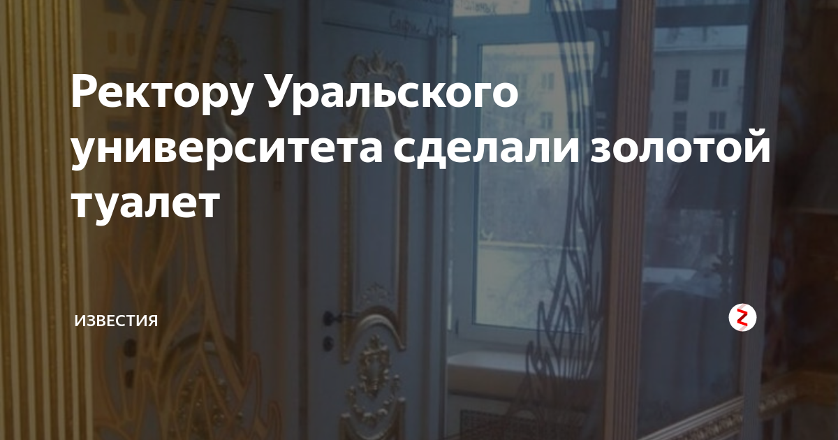 Ректору Уральского университета сделали золотой туалет | Известия | Дзен