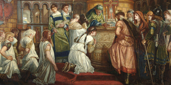 Эндрю Браун Дональдсон «Король Альфред и даны», ок. 1890 года