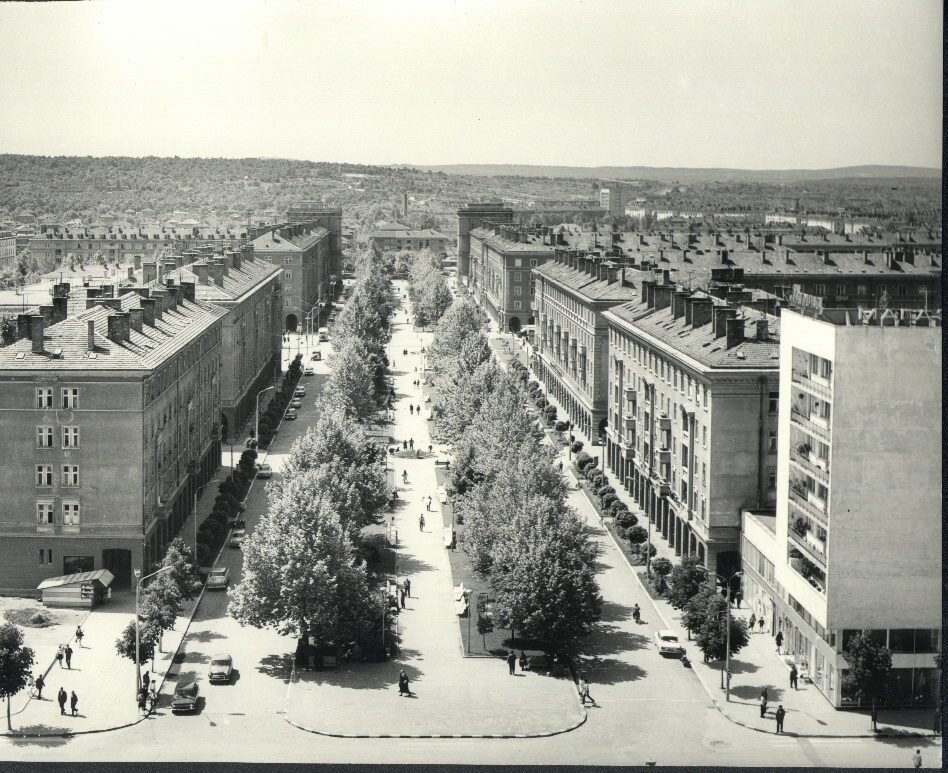 Димитровград, централната улица. Булевард "Георги Димитров тогава.