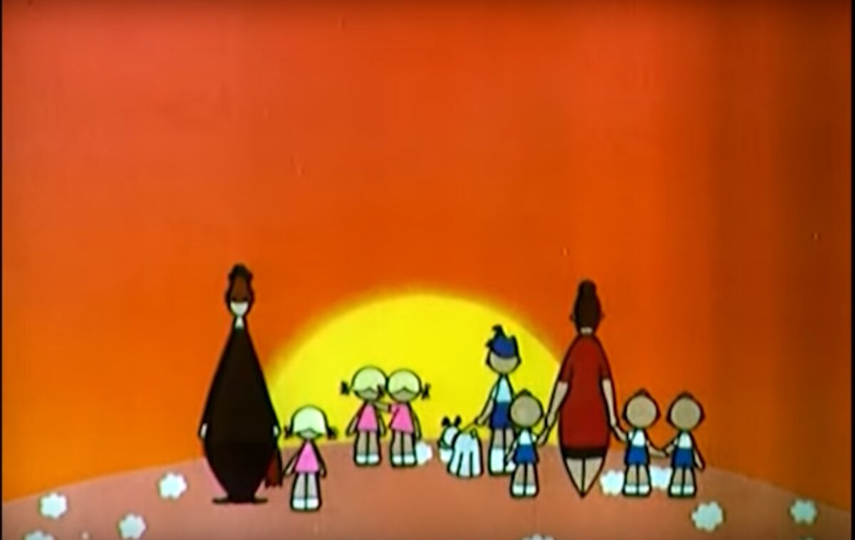 Кадр из мультфильма "Паровозик из Ромашкова". Союзмультфильм, 1967. 