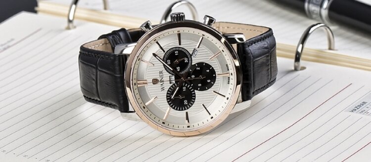 Модель часов WAINER с кожаным ремешком