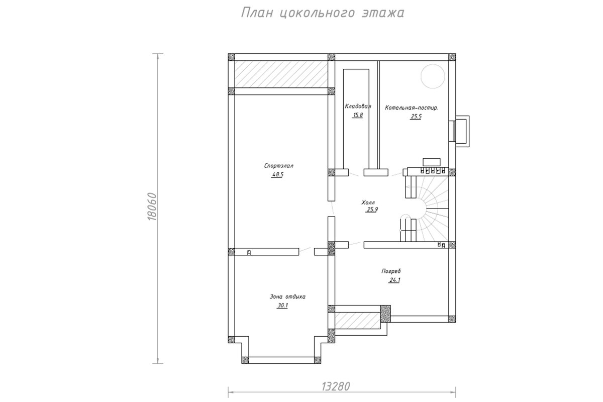 Проект цокольного этажа 10х12