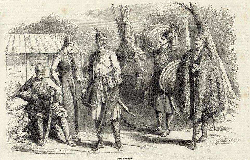 Черкесы с традиционным оружием (конец XVIII в.).