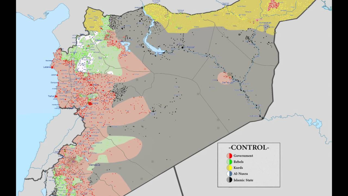 Ситуация в Сирии на 2014 год. Правительственные войска жмутся к морю, черная зараза ползет все шире на запад1