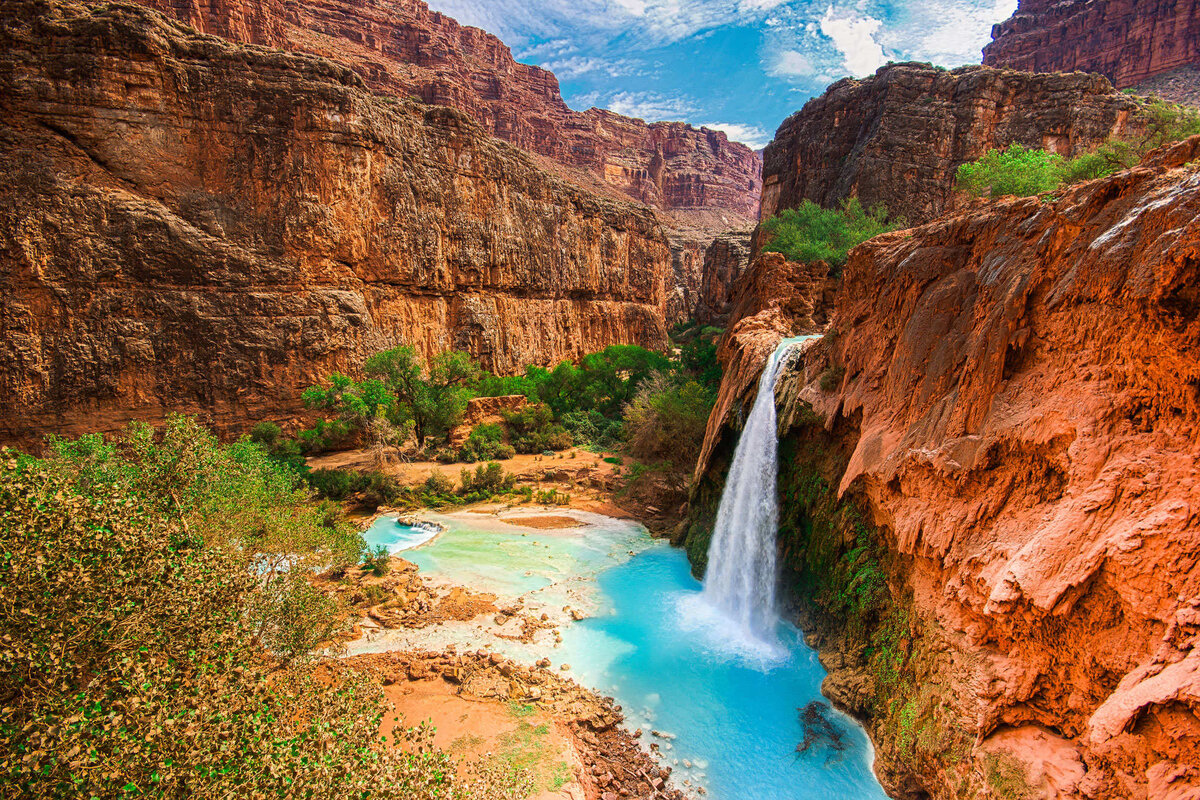 Grand canyon живописный водопад