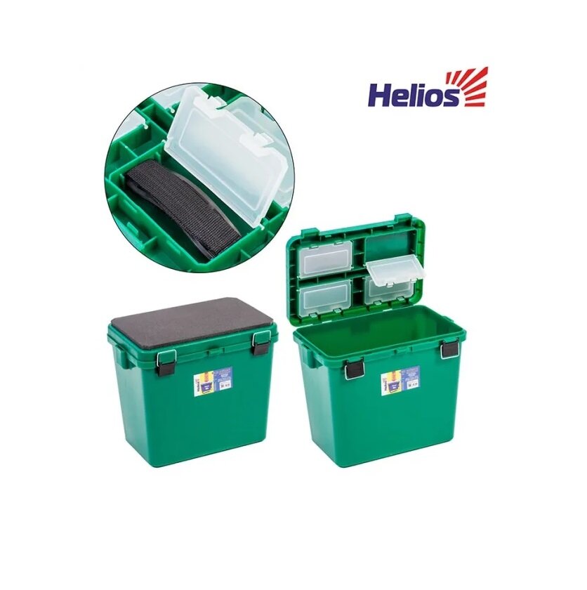 Хелиус. Зимний ящик-м Helios 19л. Ящик рыболовный зимний Helios 19 л. Ящик-м зимний односекционный зеленый Helios. Ящик рыболовный для зимней рыбалки Тонар Helios 19л.