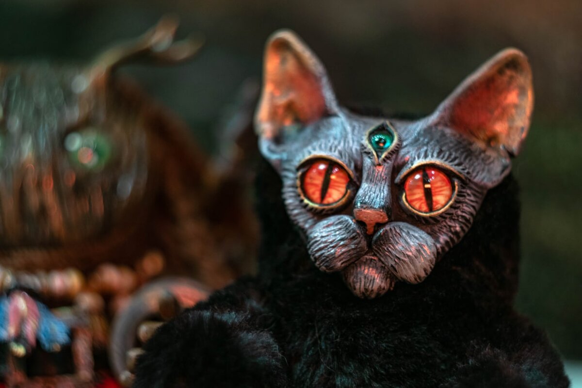 Котик с красными глазками
