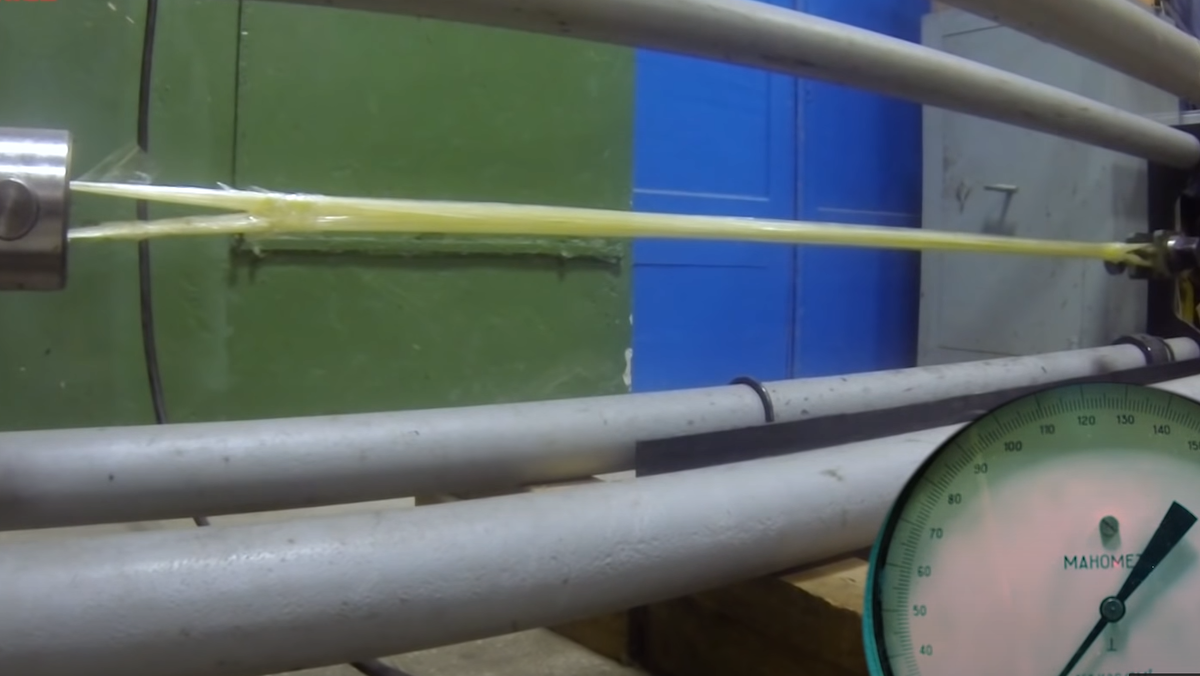 Испытание скотчевого троса