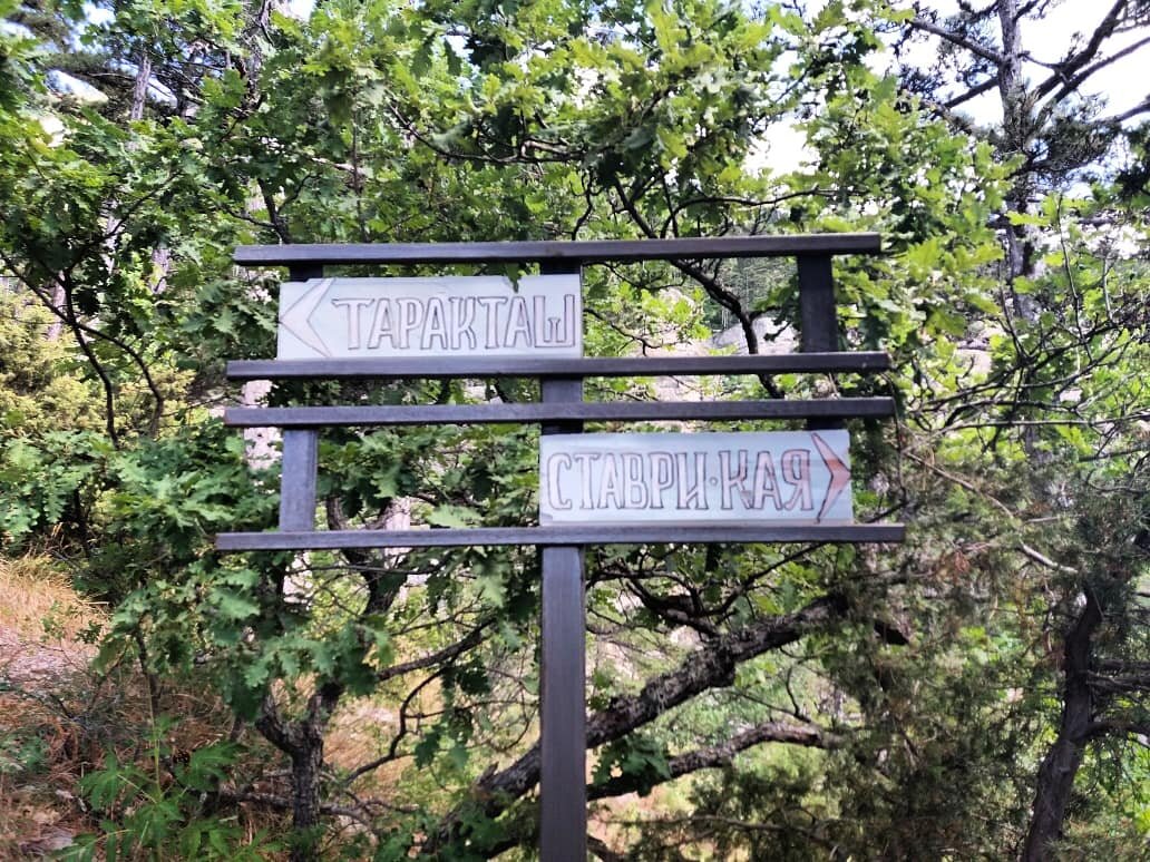 Указатель на Боткинской тропе