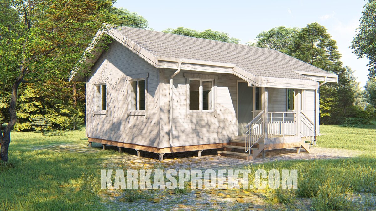 Каркасный дом 6х9 по проекту КД-34