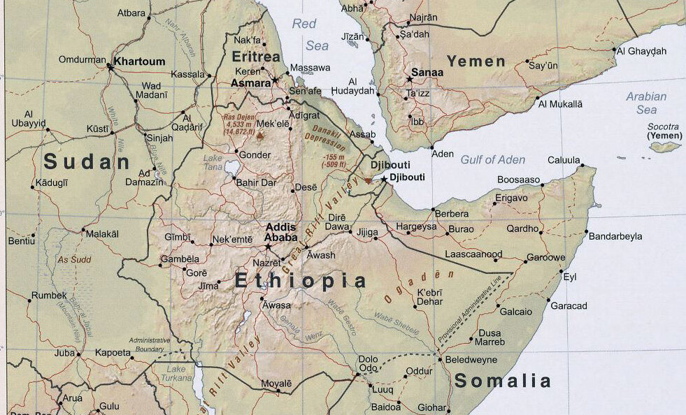 Карта эфиопии на русском языке географическая крупная
