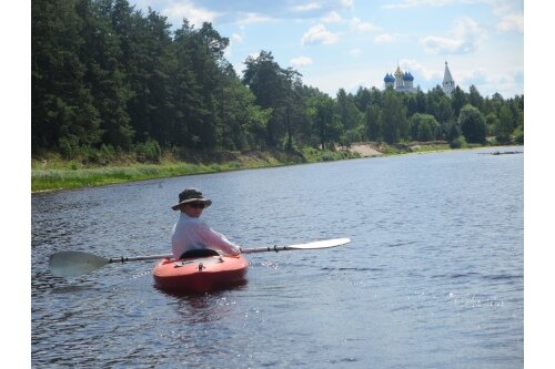 Лето 2020 года. Семён на байдарке 