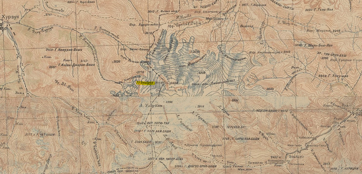 Карта РККА г. Эльбрус