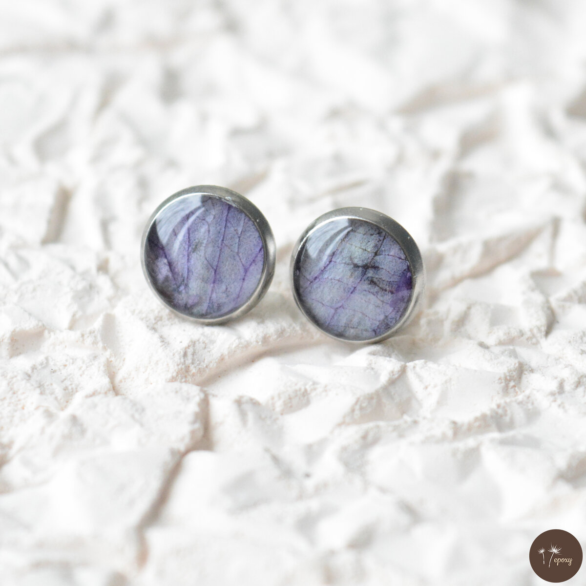 Серьги с лепестком орхидеи 