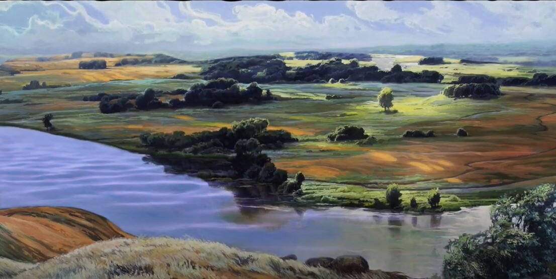 Одна из работ на ТВ - картины оживали в движении.